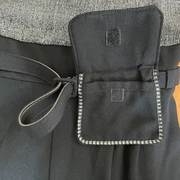 Vintage 80s John Roberts Petites Sparkle + Black Jumpsuit with Purse on Belt - S - Picture 4 of 7